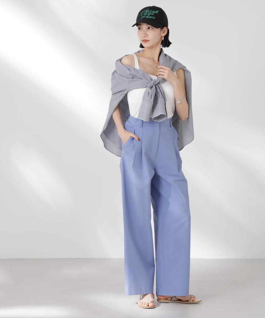 Nano Universe Soccer Tuck Wide Pants Be Paired with Other Size F Women's (Can Items) (110), Blue, 673-5127323