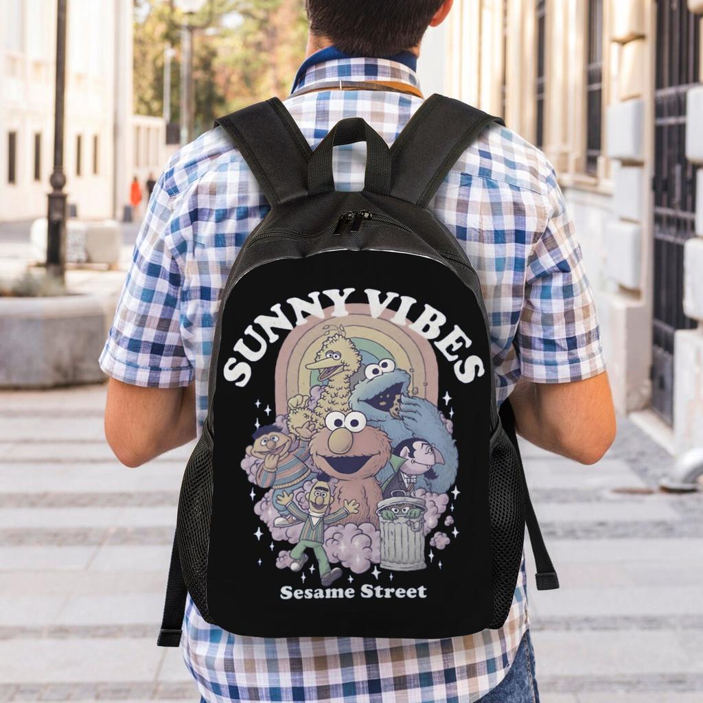 Рюкзак Cookie Monster для мужчин и женщин, водостойкий, школьный, для колледжа, с принтом мультяшного персонажа, сумка для книг