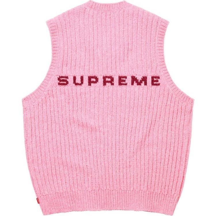 Supreme FW24 НЕДЕЛЯ10 Вельветовый жилет-свитер с логотипом Унисекс SUP-FW24-182