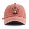 1 шт. Стильная washed бейсболка с принтом UK для взрослых, Минималистичный ретро-стиль, Повседневная, Мягкая, Регулируемая, Кепка 'Dad Hat', Идеально в качестве подарка