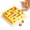 Interactive Cat Puzzle Toy Box - Fun Training Game for Indoor Cats, Scratch-Resistant Maze with Bell & Rainbow Balls for All Sizes