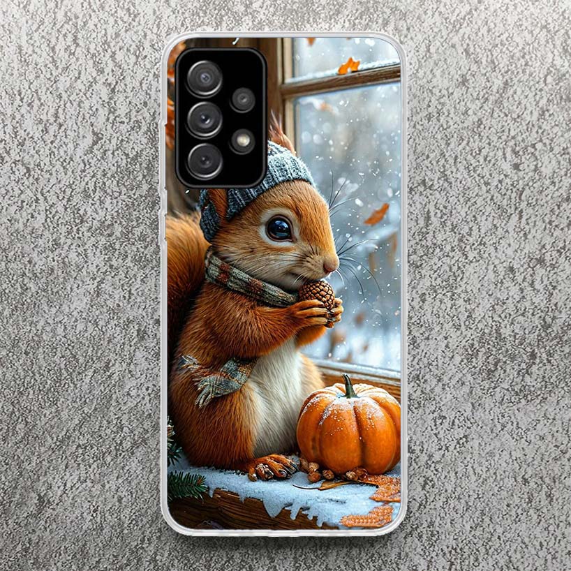Animal Squirrel Print Soft Case for Samsung Galaxy A52 A51 A50 A42 A32 A22 A12 Phone Shell A41 A31 A21S 71 A30S A20S A10S A40 A3