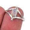 Natural Rainbow Moonstone Gemstone Handmade 925 Sterling Silver Ring Size 6 I1M73