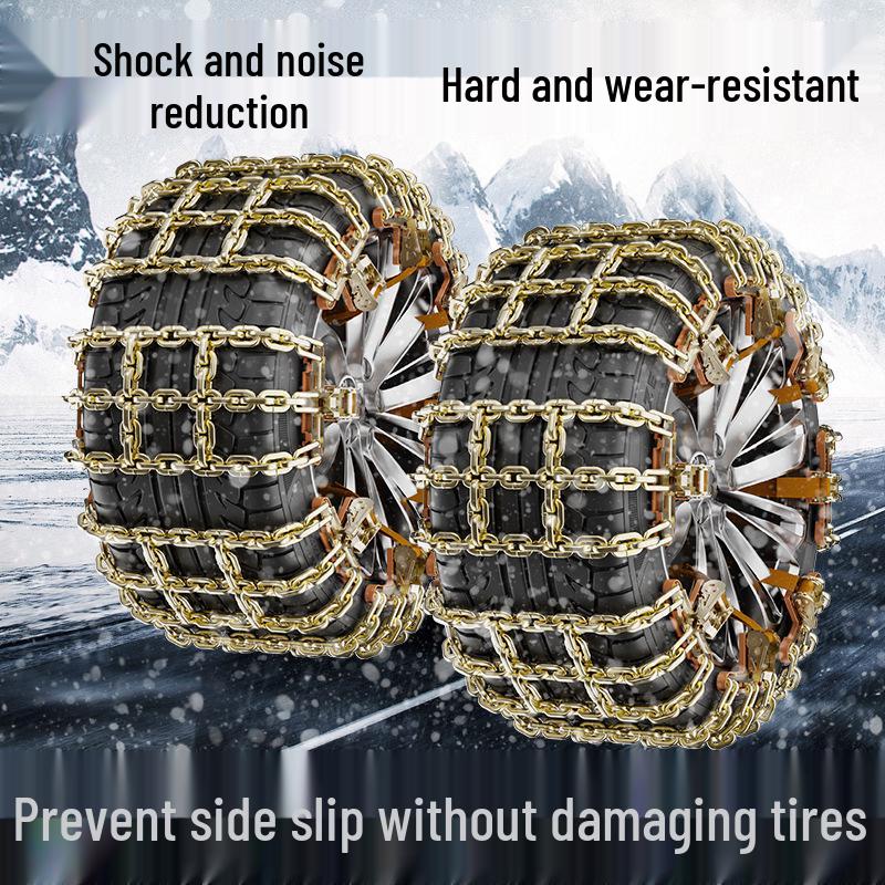 T-Shaped Steel Anti-Skid Tire Chains for Sedan, SUV, Off-Road Vehicles