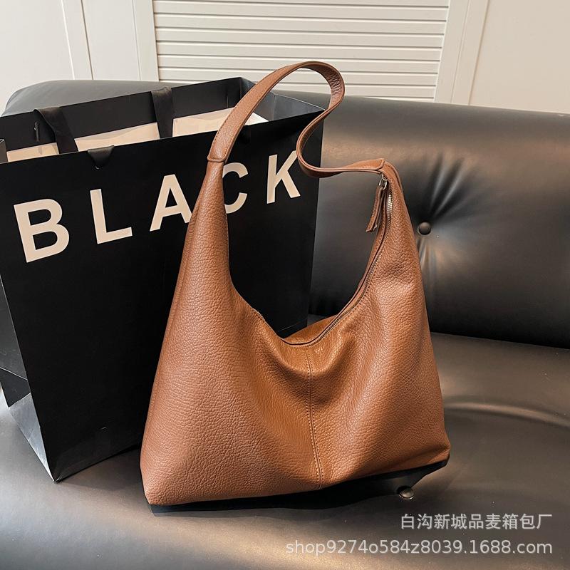 Casual Large-capacity Bag Women's 2025 New Popular Versatile Foreign Shoulder Bag Trendy Fashion Retro Tote Bag