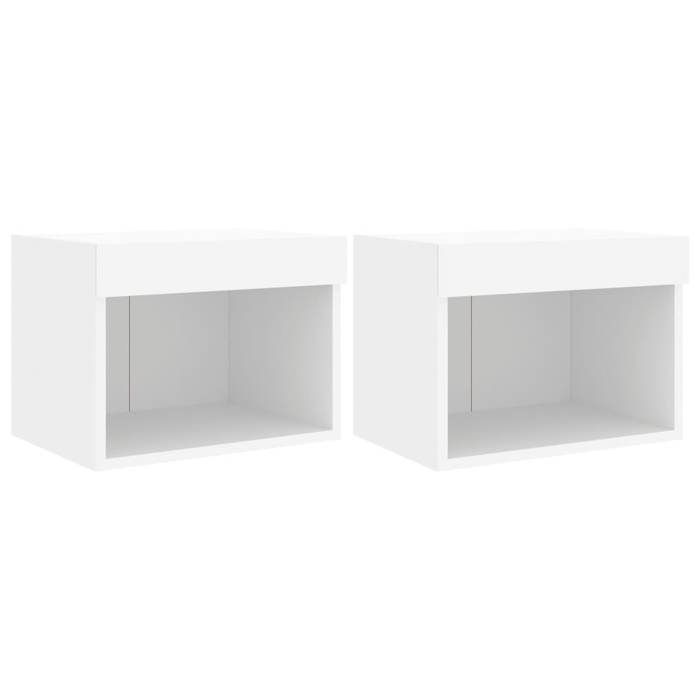 Table de chevet murale - Maison Exclusive - LED RVB intégrées - Bois d'ingénierie - Lot 2 pièces
