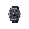 Серия Pro Trek Круглый двойной дисплей Солнечная батарея Наручные часы для активного отдыха, города, леса, спорта Солнечный кварцевый механизм Ремешок из смолы Мужские часы Черные PRW-6900Y-1PR
