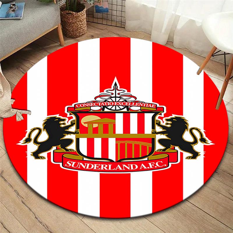 Sunderland AFC Round Area Rug,Carpet Rug for Living Room Bedroom Sofa Playroom Decor,Non-slip Floor Mat