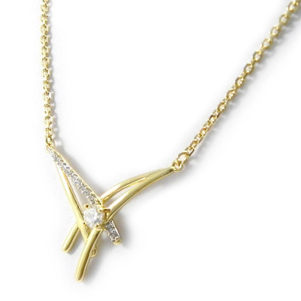 Les Trésors De Lily [I2636] - Позолоченное колье «Скарлетт», белое золото - 30x25 мм