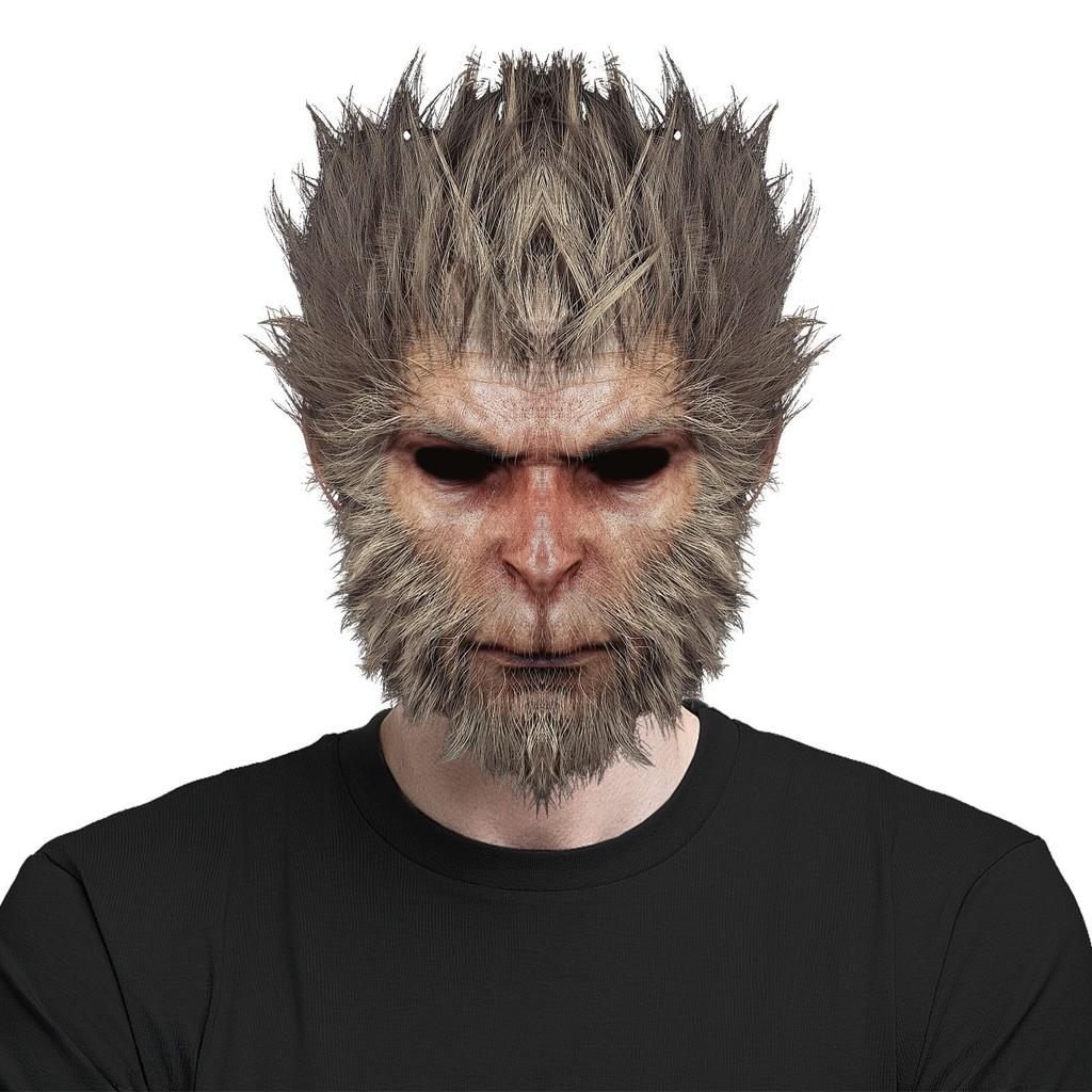 Unique Black Myth Wukong Mask Playful Monkey Headpiece For Halloween Cosplay Events