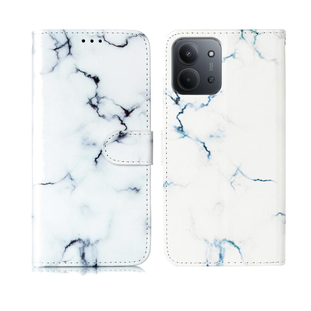 Для Xiaomi Redmi Redmi 15C 4G (США) (173мм)/15C 5G (США) (173мм)/Poco C85 4G (173мм) Чехол Мраморная Покраска Кожаный Чехол для Телефона