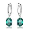 Овальные зеленые небесно-голубые кубические циркониевые серьги-подвески из серебра 925 пробы серьги-подвески для женщин