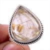 Natural Golden Rutile Gemstone Handmade 925 Solid Silver Jewelry Ring S.8 b9O79