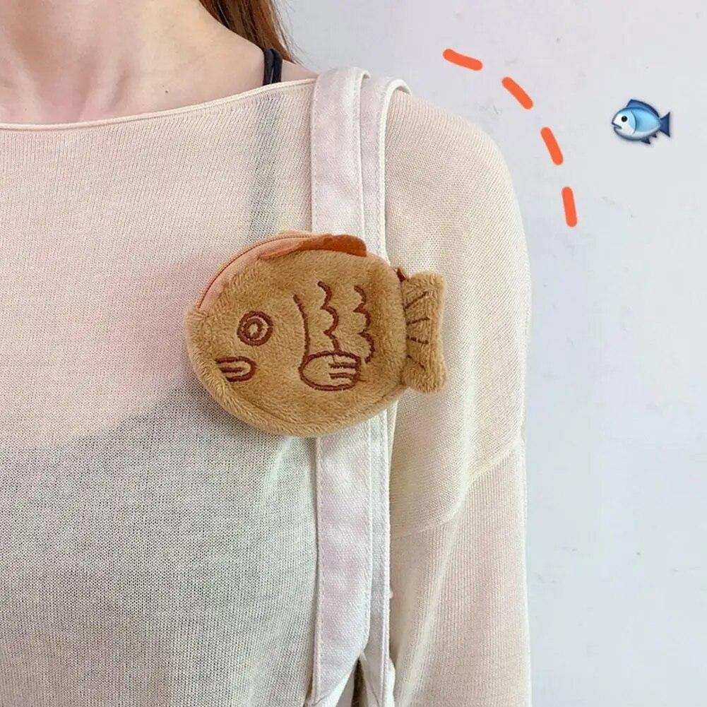 Милый регулируемый мягкий кошелек для монет с сумкой на запястье, школьная подвеска, плюшевая сумка, сумка на молнии