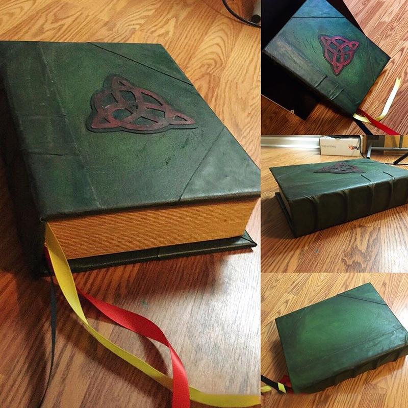 Book Of Shadows Green Cover Bound Spells Records Spellbook Retro Gifts