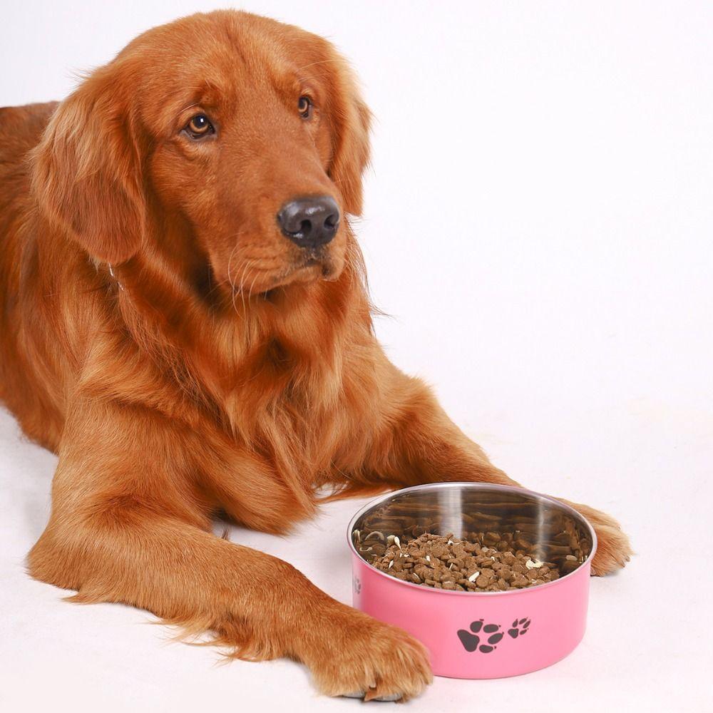 Мультяшный отпечаток лапы Миска из нержавеющей стали для домашних животных собак Щенячья миска для еды и питья Для собак кошек щенков