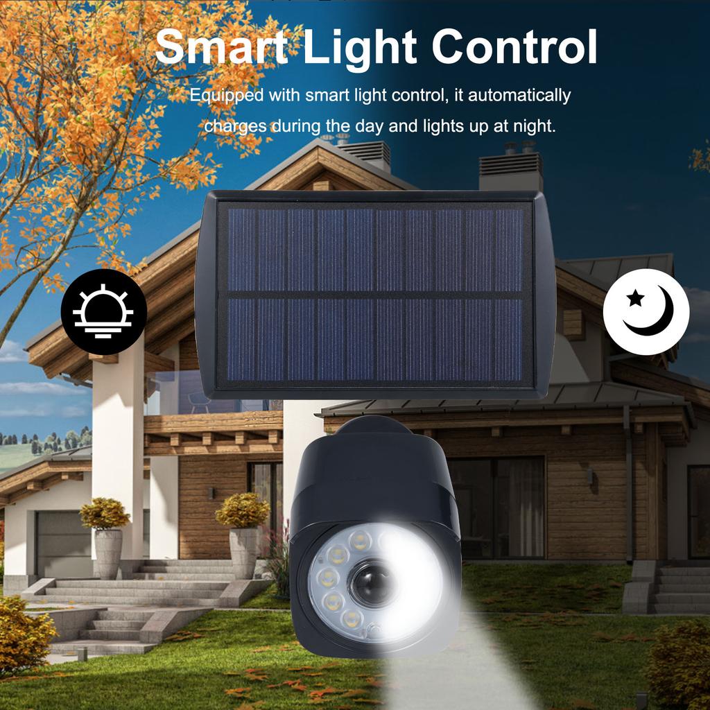 Уличный датчик движения Солнечные фонари Моделирование охранного освещения Светодиодный прожектор Сад на солнечных батареях