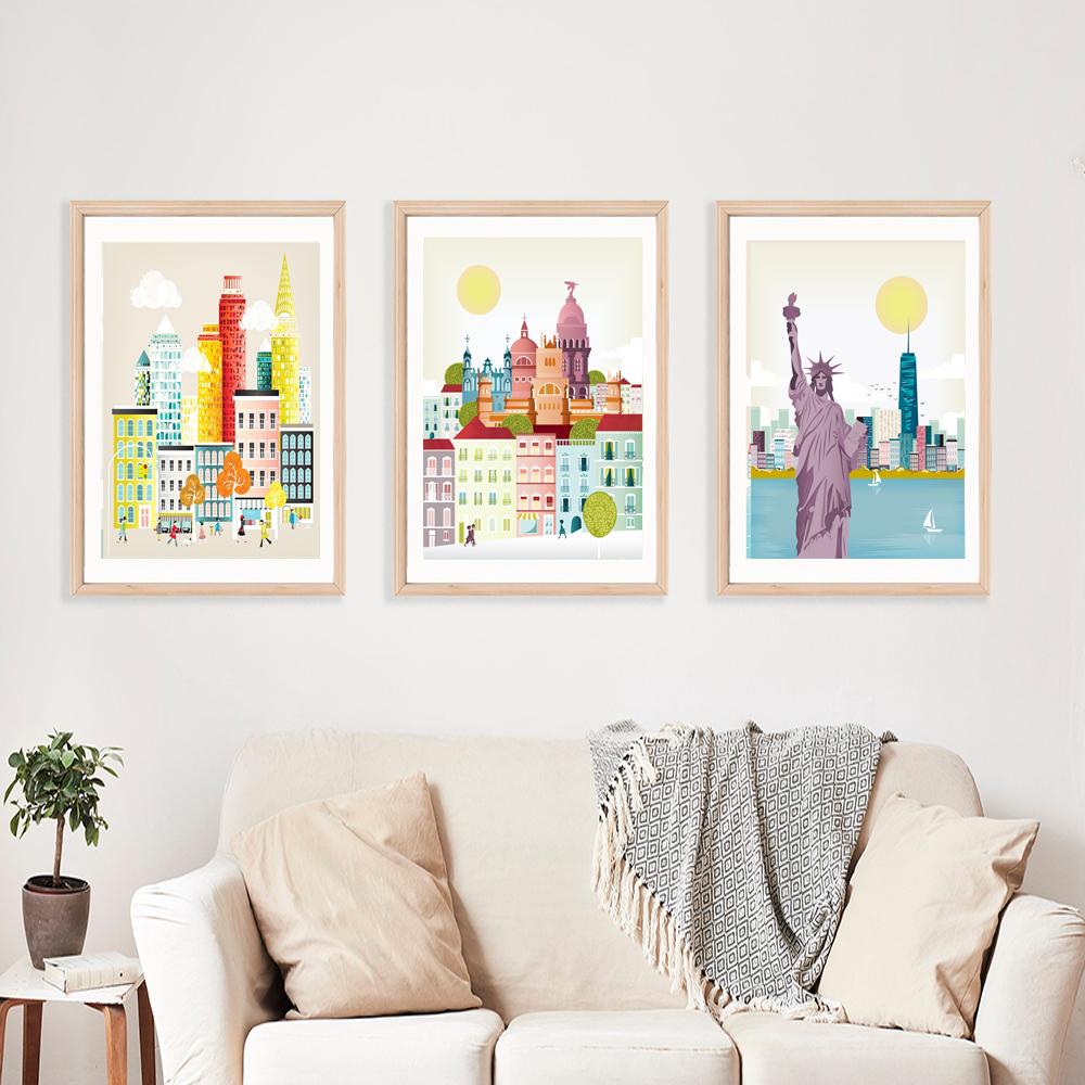 Nordic Vintage Travel City Poster New Orleans Amsterdam Landscape Painting Art Canvas San Francisco Wall Pictures Home Decor No Frame