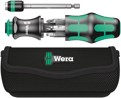 Набор бит WERA с и шлицевыми отвертками, 7 предметов, ручки, крестовые (Phillips), плоские, (Код товара 051021)