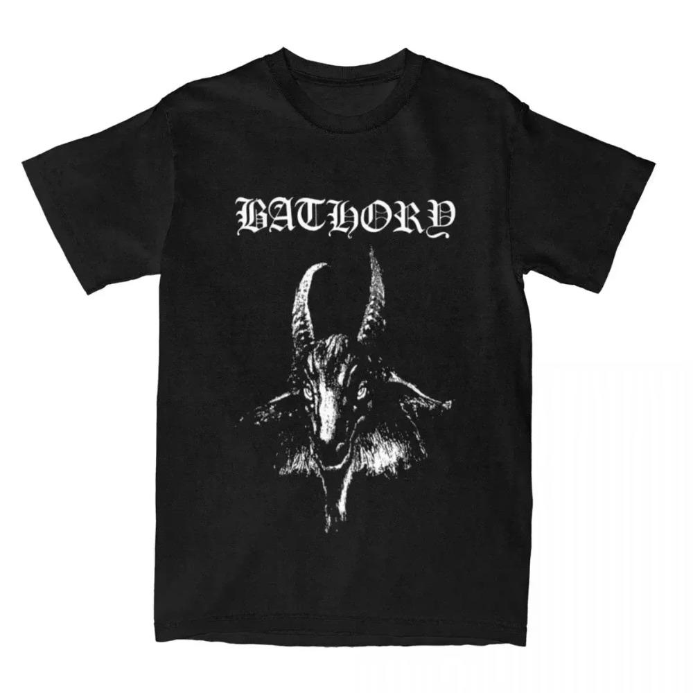 Мужская Женская Футболка Bathory Black Metal Мерч Одежда из Чистого Хлопка Забавные Футболки с Круглым Вырезом Больших Размеров