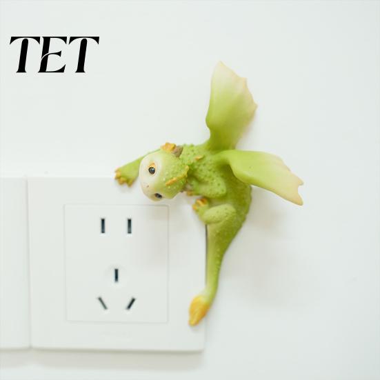 Kids Room Wall Art 3D Cute Baby Dinosaur Switch Sticker, Fantasy Decor, Decorative Fairy Tale Decoration Socket Panel Decal, Indoor for Bedroom Living