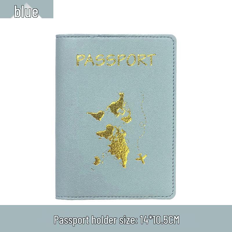 Customizable PU Leather Passport Cover with Hot Stamped Logo, Map, Luggage Tag, & Passport Holder Set