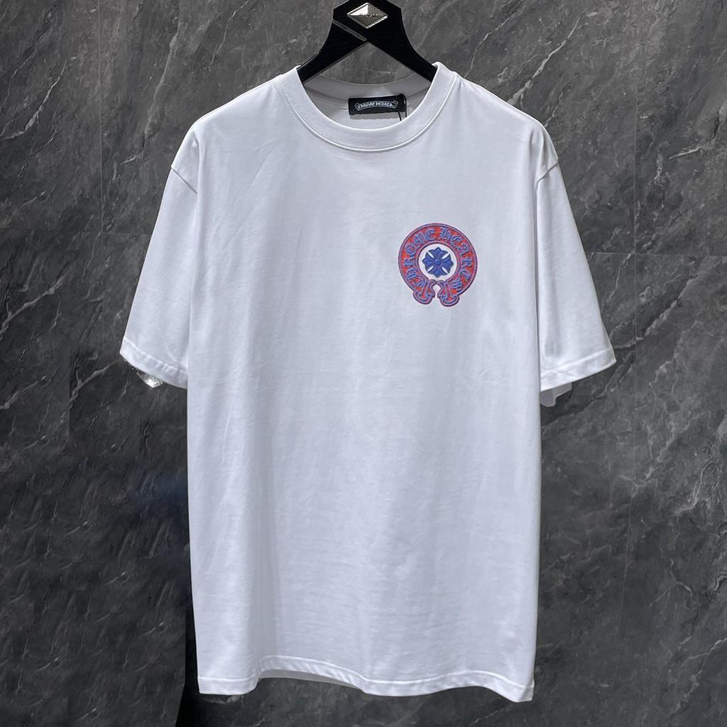 8930 CHROME HEARTS Summer New High Quality Cotton Round Neck Loose Large Size Men's and Women's T-shirt Couple T-shirt