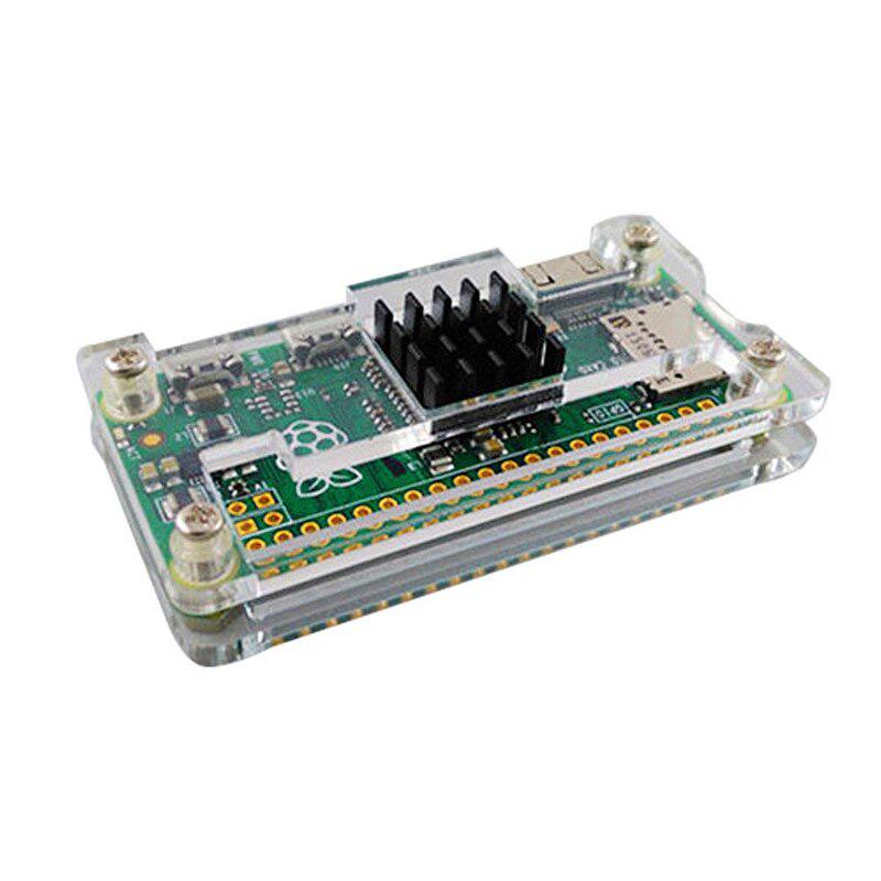 Aokin For Raspberry Pi Zero W Case Acrylic Case+Aluminum Heat Sink for RPI Zero Box Enclosure Cases