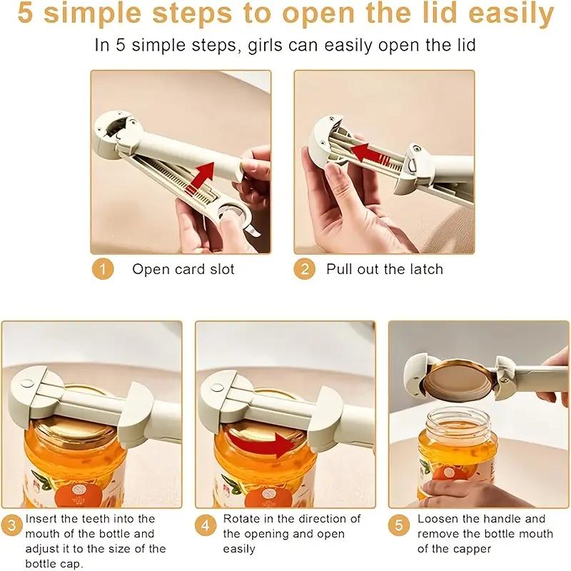 1 шт., нержавеющая сталь, вращающиеся крышки, открывалка для банок, регулируемая открывалка для бутылок, экономящая труд стеклянная бутылка, консервированная для кухонного гаджета