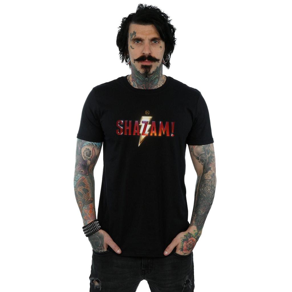 DC Comics Mens Shazam Movie Logo T-Shirt