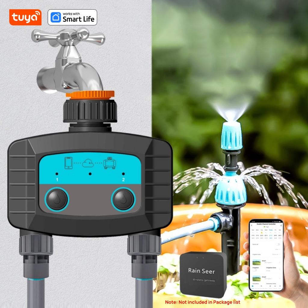 1PCS Tuya Smart Sprinkler Timer ,Dual Bluetooth Garden Hose Watering System, Outdoor Water Timer for Garden Hoses,Programmable
