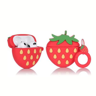 Чехол для наушников с милым мультяшным принтом 3D Strawberry для Airpods 3 2021, ударопрочный силиконовый мягкий чехол для зарядки Airpods 1 2 Pro