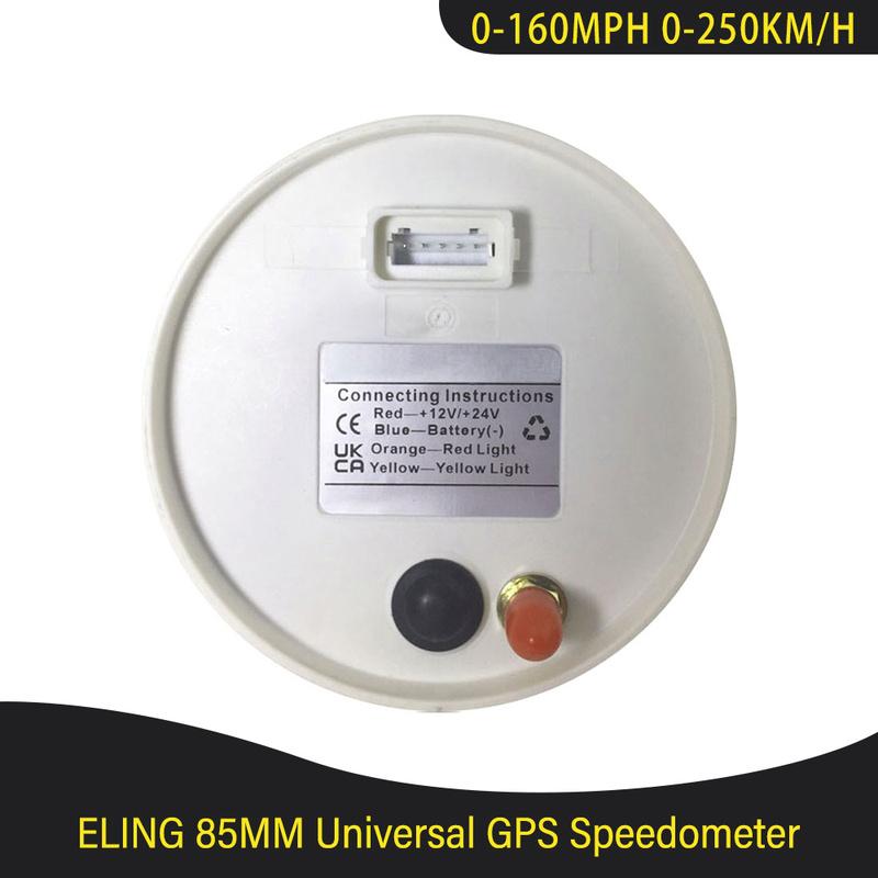 ELING Waterproof 85MM GPS Speedometer 0-40MPH 0-80MPH 0-160MPH Total Mileage Adjustable with Backlight 12V 24V for Truck Yachts