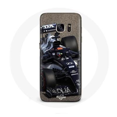 Чехол - Формула 1 - Samsung Galaxy S7 - Юки Цунода - Синий - Жесткий