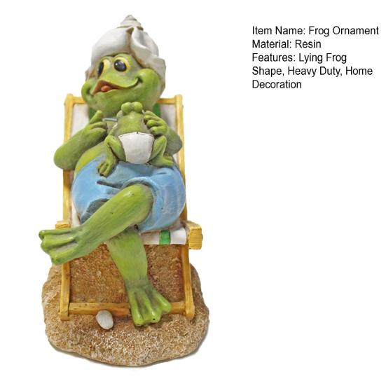 Пляжный шезлонг, фигурка тумана, смоляная лежащая мультяшная лягушка, скульптура, домашний офис, рабочий стол, внутреннее, внешнее, садовое украшение, орнамент