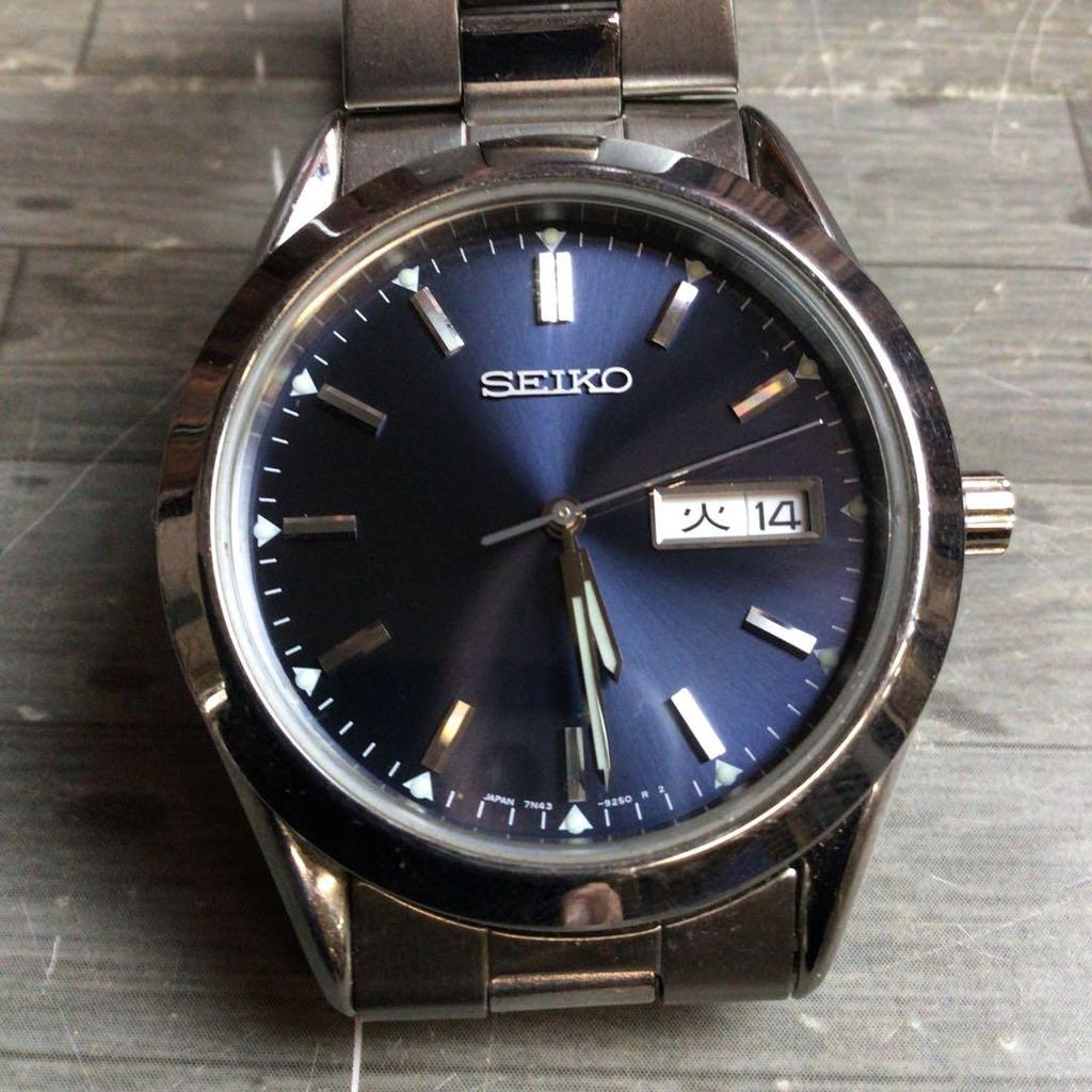[USED] SEIKO 7N43-9080 Blue Wristwatch