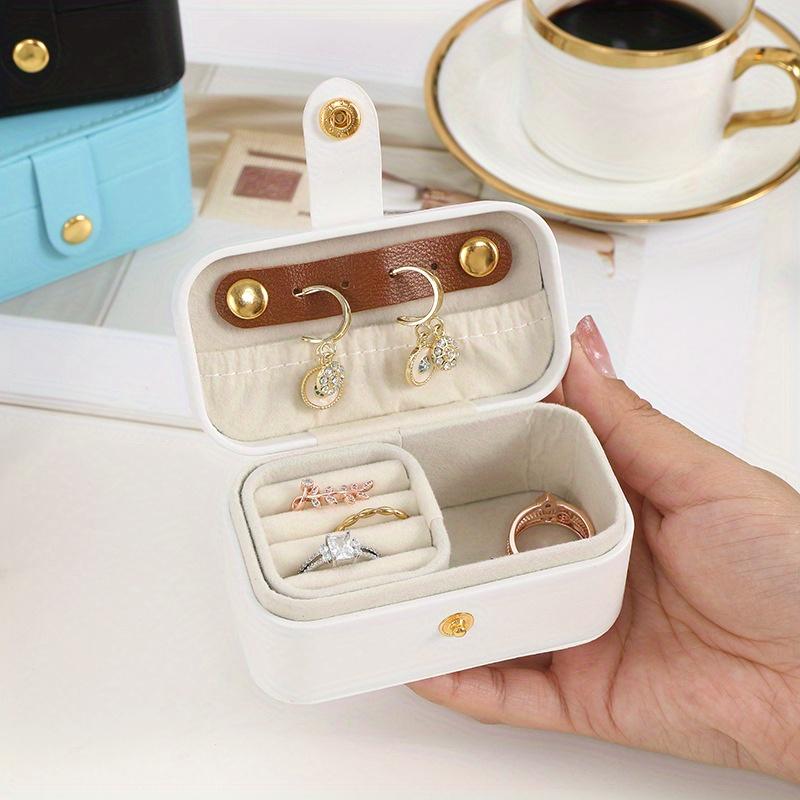 Mini Portable Jewelry Storage Organizer Travel Leather Storage Boxes Earring Necklace Display Ring Jewel Holder Boxes
