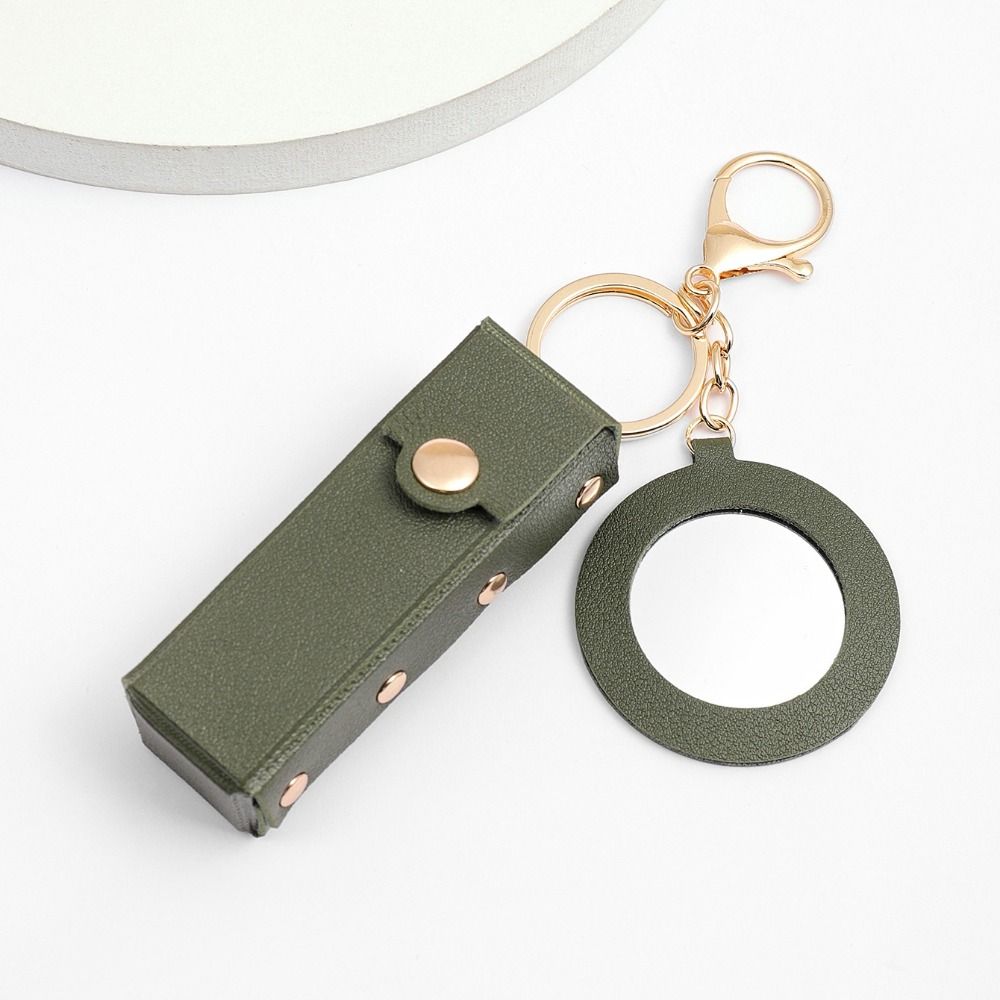 Lipstick Storage Box Mini Cosmetic Bag with Mirror Key Chain Simple Lipstick Bag  Girls