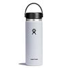 Wide Mouth 20oz (591ml) White Stainless Steel Water Bottle, Insulated for Hot and Cold Drinks (Official Japanese Product)
