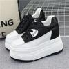 Fashion 13CM Microfiber Leather Spring Autumn Platform Wedge Women Chunky Sneaker Loafer Vulcanize Summer High Brand Comfy Shoes