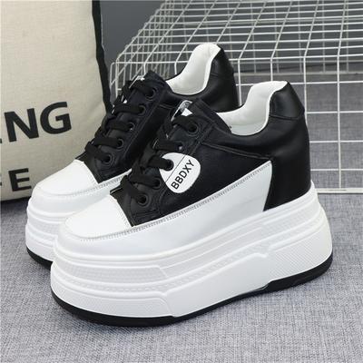 Мода 13 см Микрофибра Кожа Весна Осень Платформа Клин Женские Массивные Кроссовки Лоферы Вулканизированные Летние Высокий Бренд Удобная Обувь