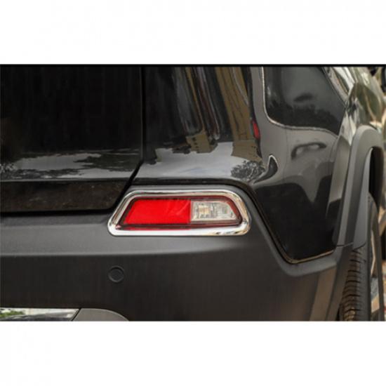 For Jeep Cherokee - Chrome Rear Fog Light Lamp Frame Decor Cover Trim