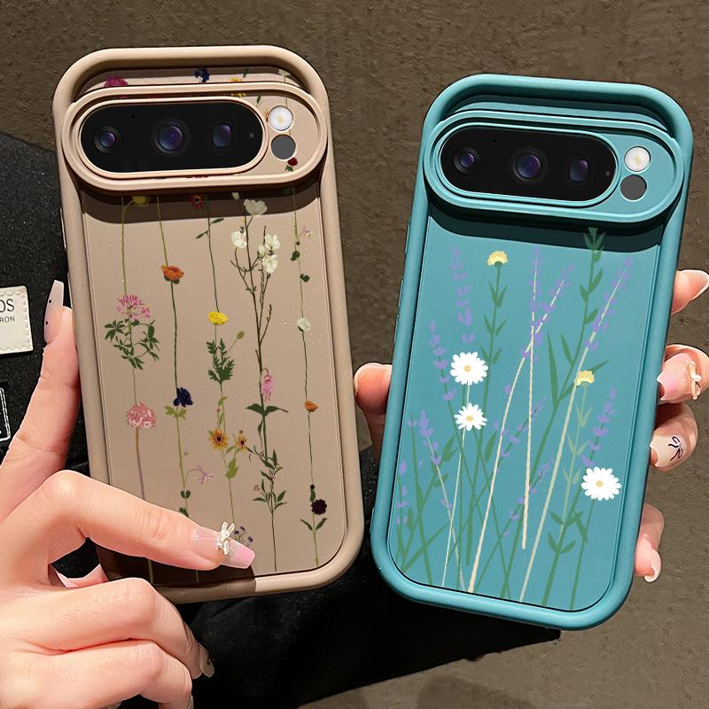 Чистый цветной цветочный узор мягкий матовый чехол TPU для Google Pixel 9 Pro XL 8 Pro 8A простой противоударный защитный чехол для телефона