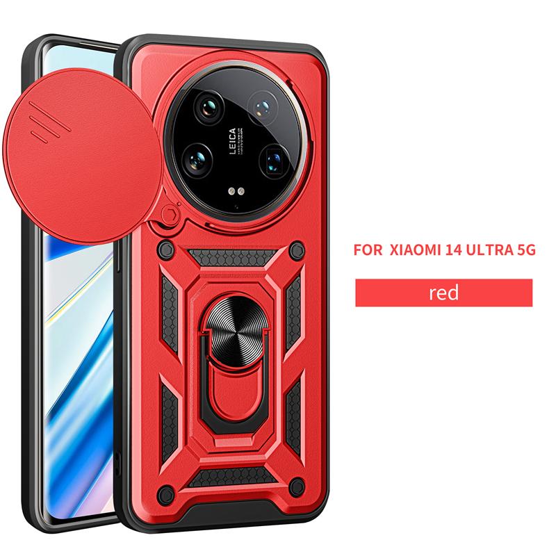 Для Xiaomi Mi 14 Ultra 5G чехол Slide Lens Armor Phone Case для Xiaomi Mi14 Ultra mi 14ultra 6.73 Магнитный держатель Кольцо Задняя крышка