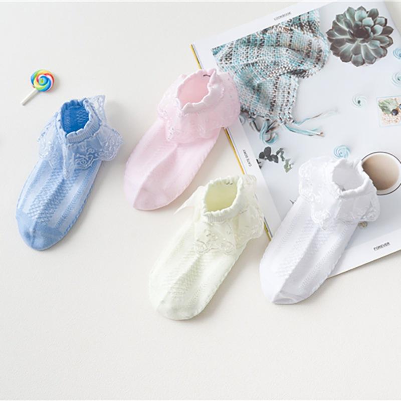 Baby Girl Socks Lovely Solid Color Breathable Princess Short Socks