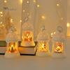 Рождественская светодиодная лампа Tealight, мягкое мерцание, питание от батареи, портативный фонарь Санта-Клауса, подвесной орнамент