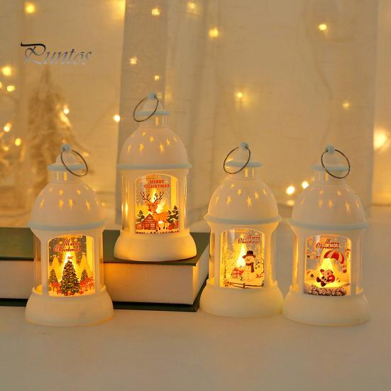 Рождественская светодиодная лампа Tealight, мягкое мерцание, питание от батареи, портативный фонарь Санта-Клауса, подвесной орнамент