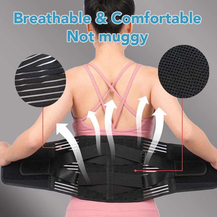 Pain Relief Sports Work Adjustable Double Pull Strap Back Brace Lumbar Support Belt