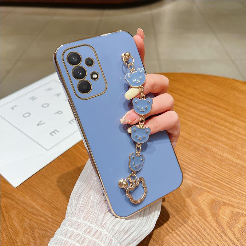 Силиконовый чехол для телефона с держателем браслета «Медведь» для Samsung Galaxy A53 A73 A33 A52 A52s A72 A32 4G 5G A51 A71 A12 A31 A21S Fe, защитный чехол