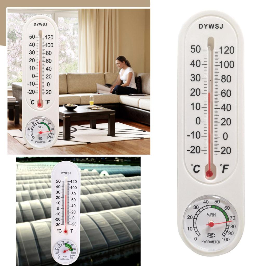 2Pcs/Set Wall Thermometers Indoor Outdoor Hang Garden Greenhouse House Room Heating 3ml